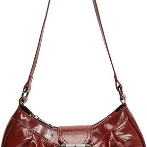 Women's PU Leather Top Handle Buckle Shoulder Bag PU Leather Retro Vintage Mini